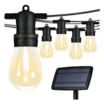 Guirnalda Solar LED 10 Metros con 10 Ampolletas de Luz Cálida para Exterior
