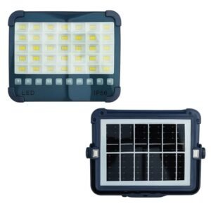 Foco Solar Portátil 300 LED 2000W con Doble Color, USB y Imán | Emergencias, Camping y Jardín